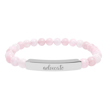 Advocate Natural Stone Engraved Bar Bracelet