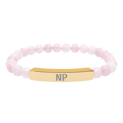 NP Natural Stone Engraved Bar Bracelet