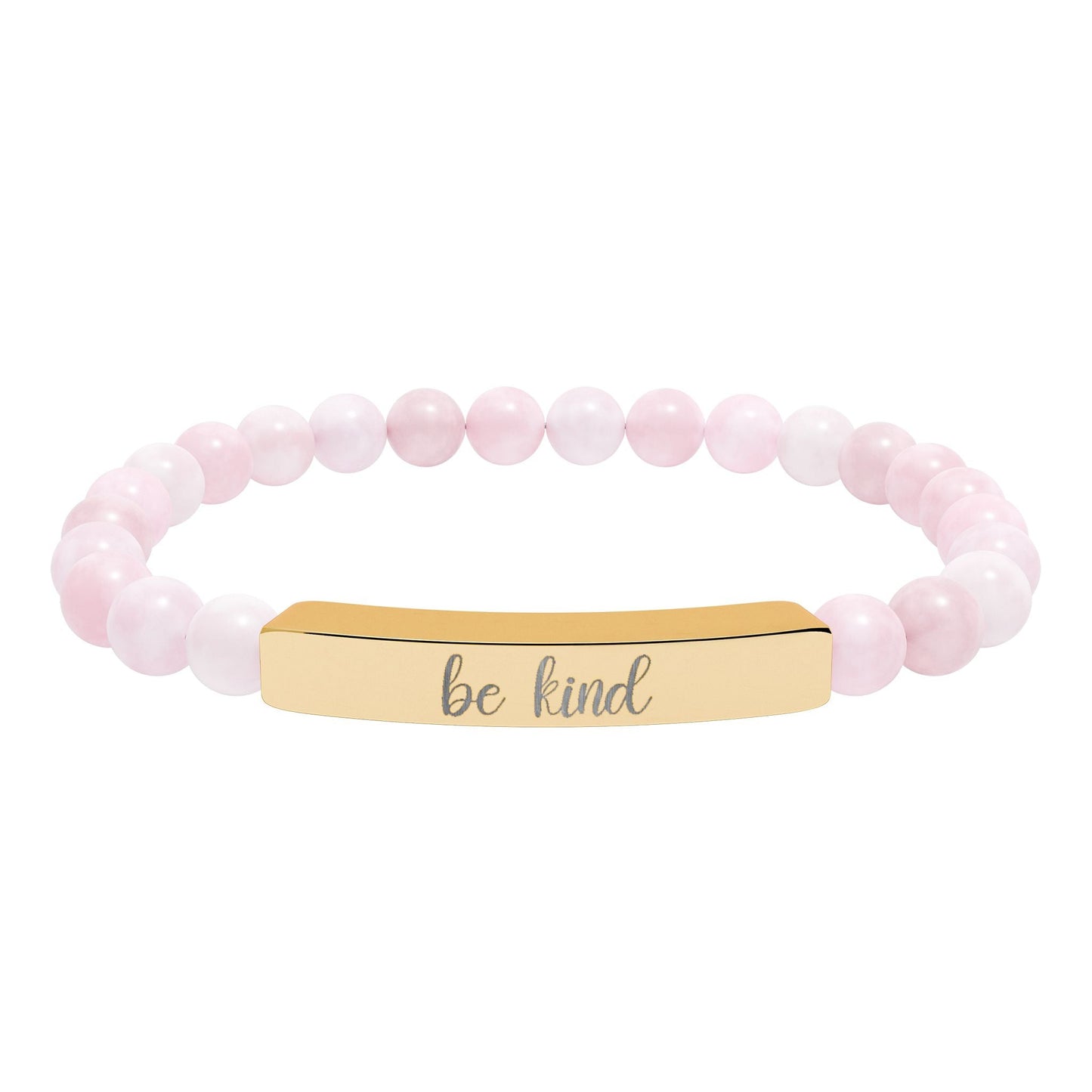 Be Kind Natural Stone Engraved Bar Bracelet Printify