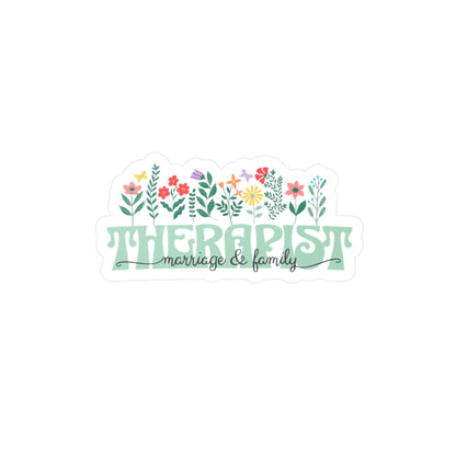Floral Marriage & Family Therapist Vinyl Decal