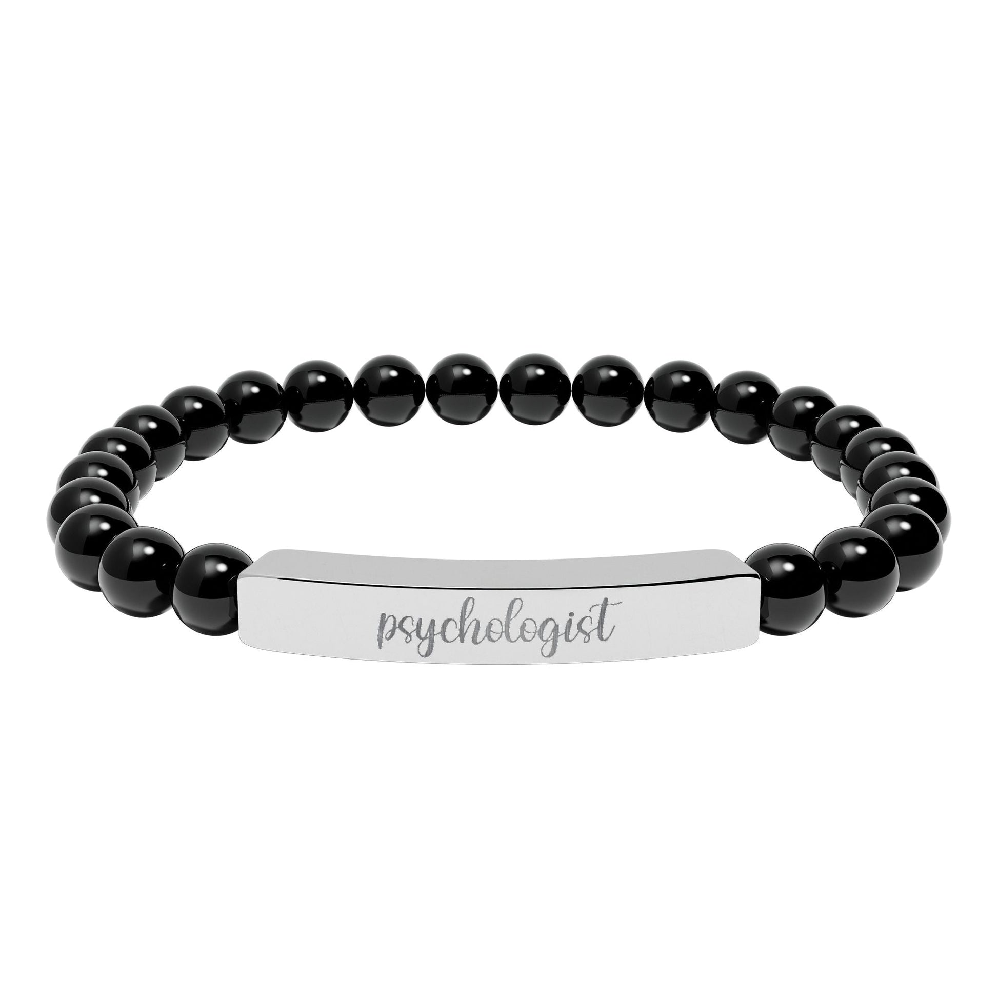 Psychologist Natural Stone Engraved Bar Bracelet Printify
