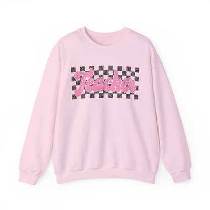 Retro Checkered Teacher Crewneck