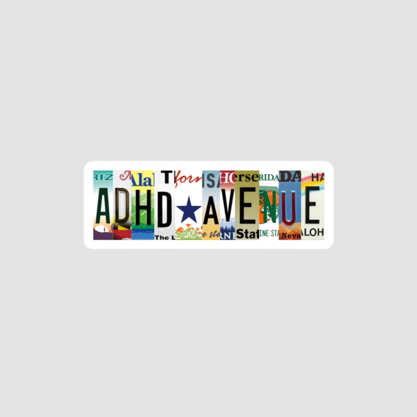 ADHD Avenue Vinyl Decal Printify