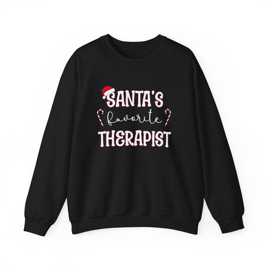 Santa's Favorite Therapist Crewneck Printify