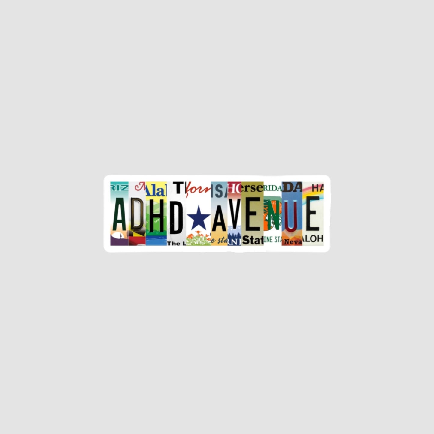 ADHD Avenue Vinyl Decal Printify