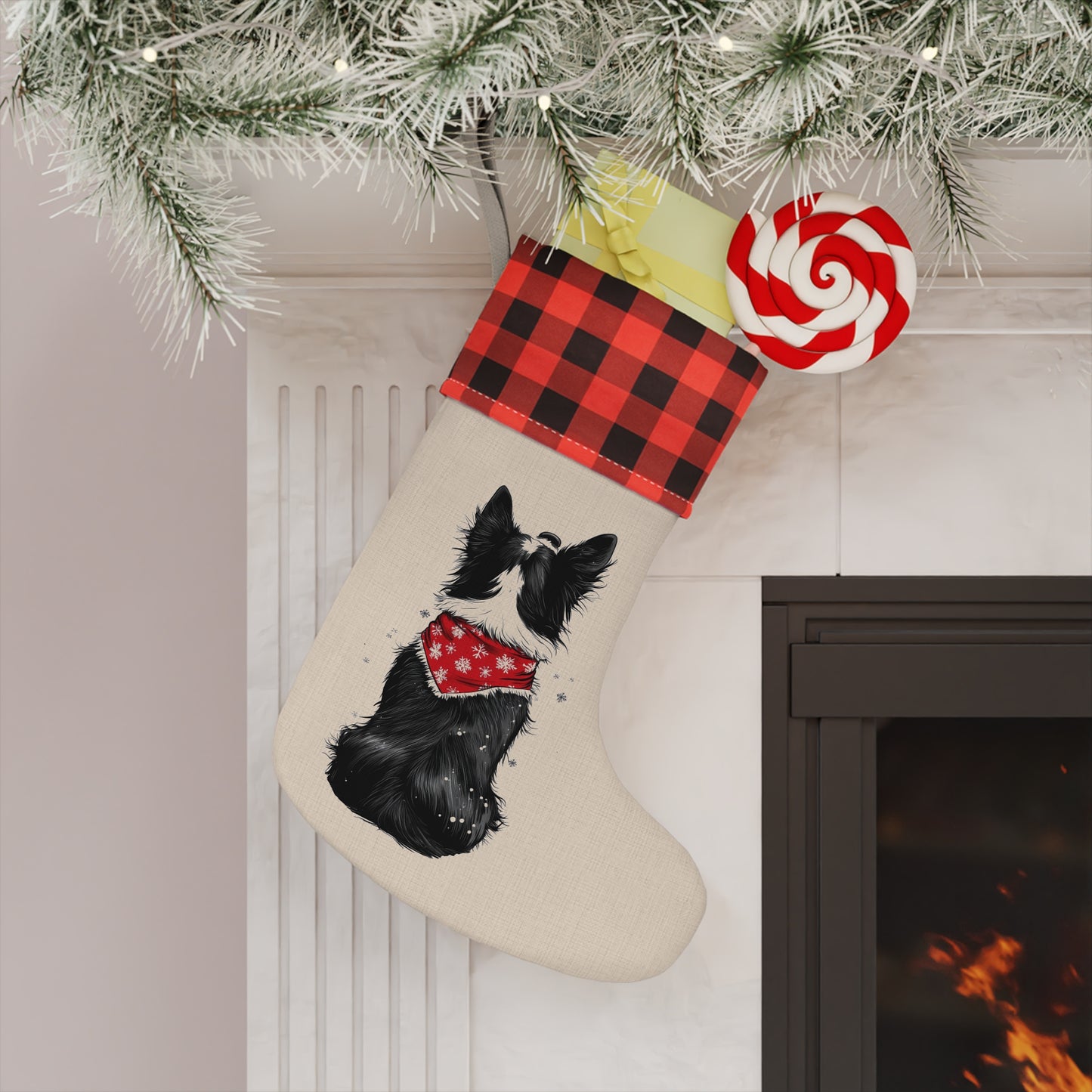 Border Collie Christmas Stocking - Personalization Available!