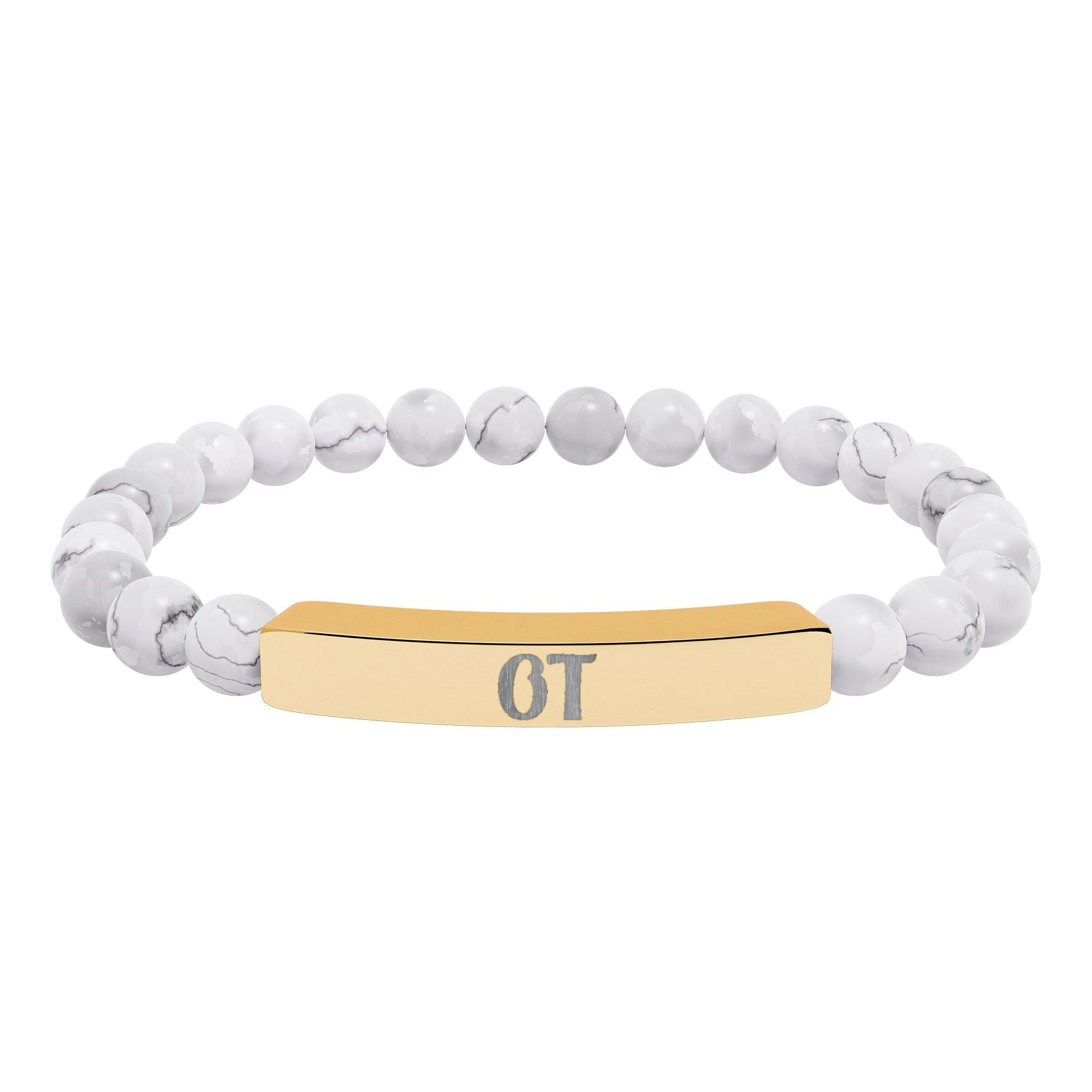 OT Natural Stone Engraved Bar Bracelet Printify