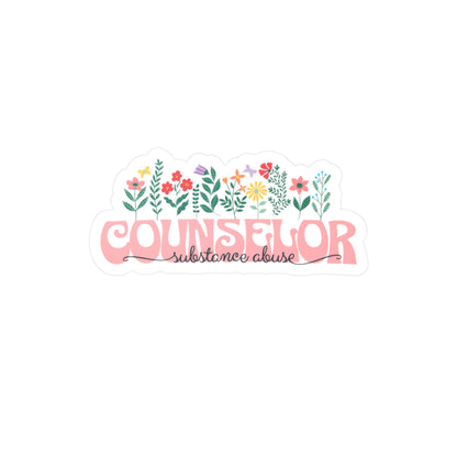Floral Substance Abuse Counselor Vinyl Decal