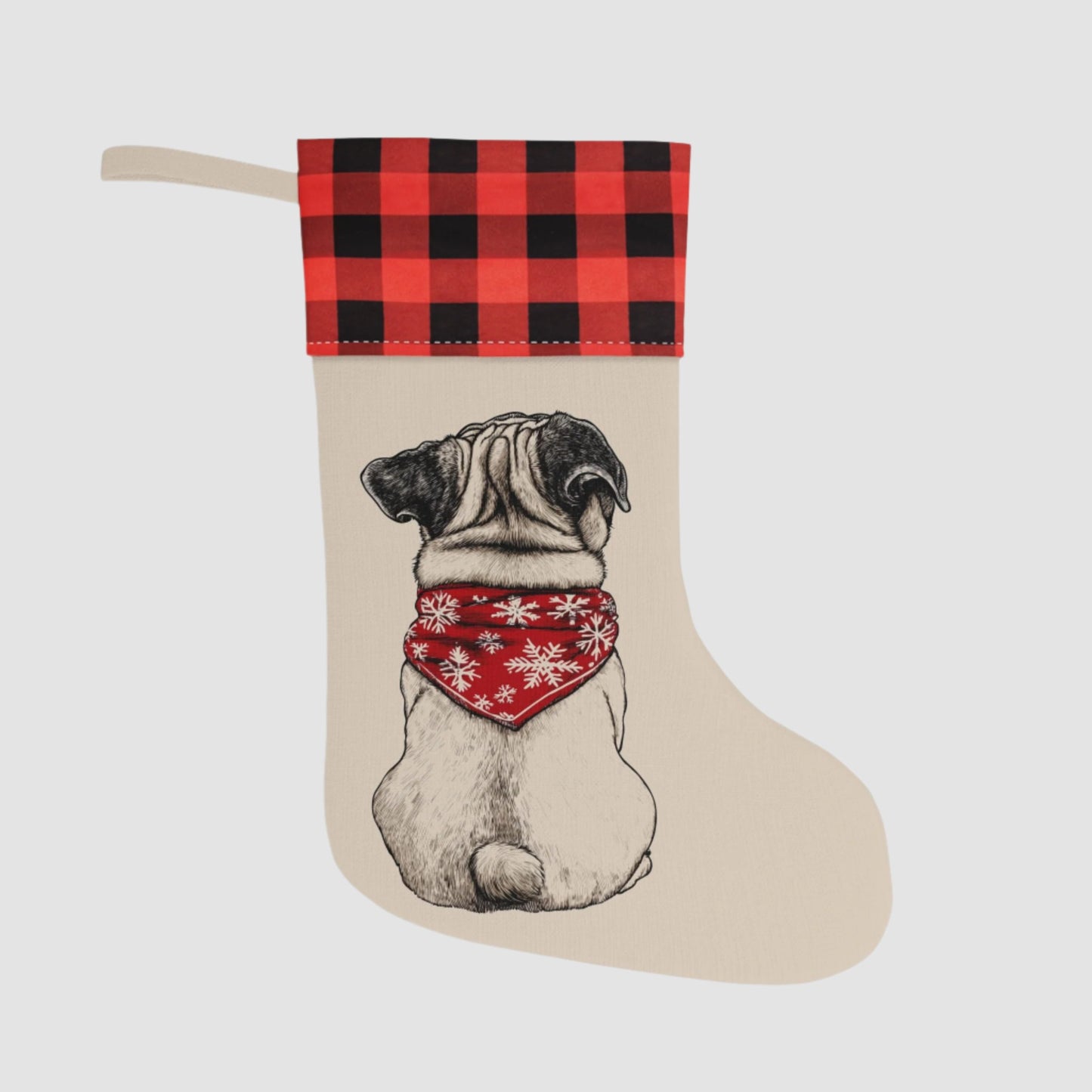 Pug Christmas Stocking - Personalization Available!