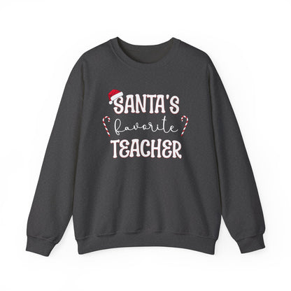 Santa's Favorite Teacher Crewneck Printify