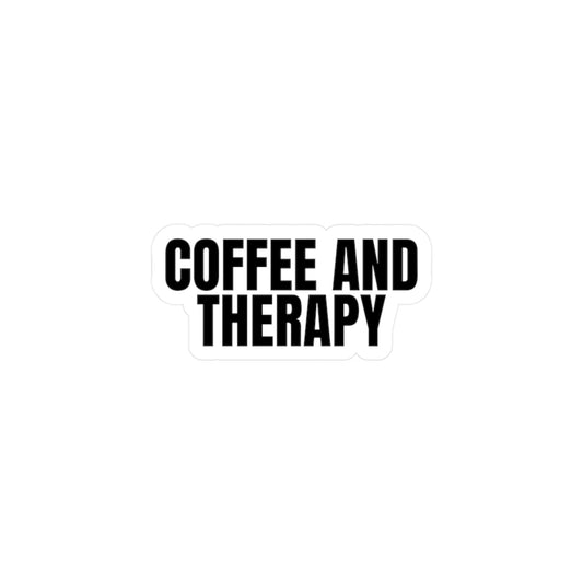 Coffee and Therapy Vinyl Decal Printify