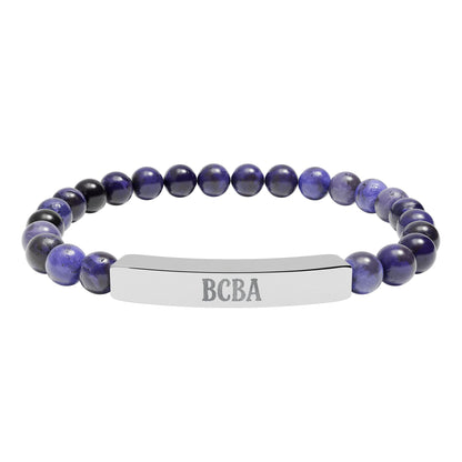 BCBA Natural Stone Engraved Bar Bracelet