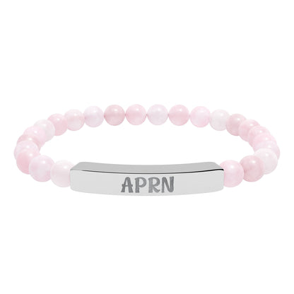 APRN Natural Stone Engraved Bar Bracelet