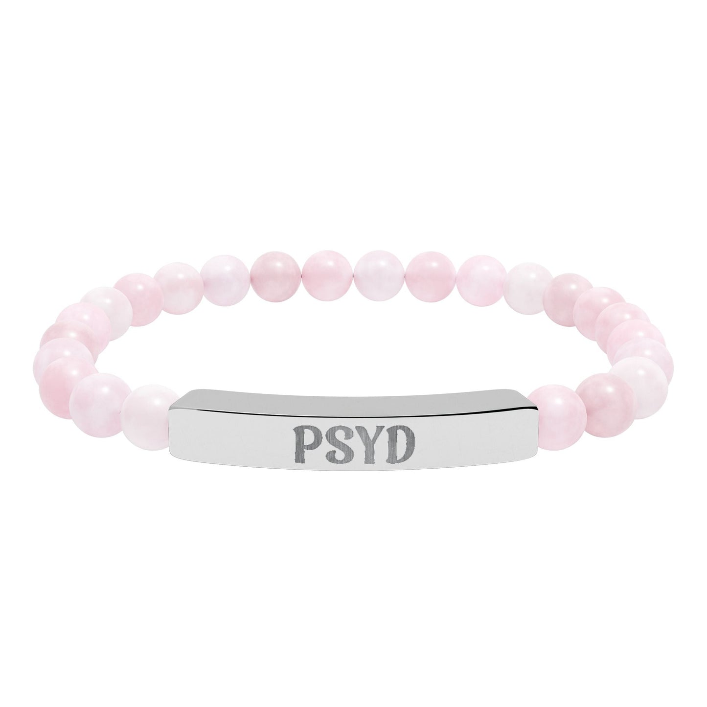 PsyD Natural Stone Engraved Bar Bracelet Printify