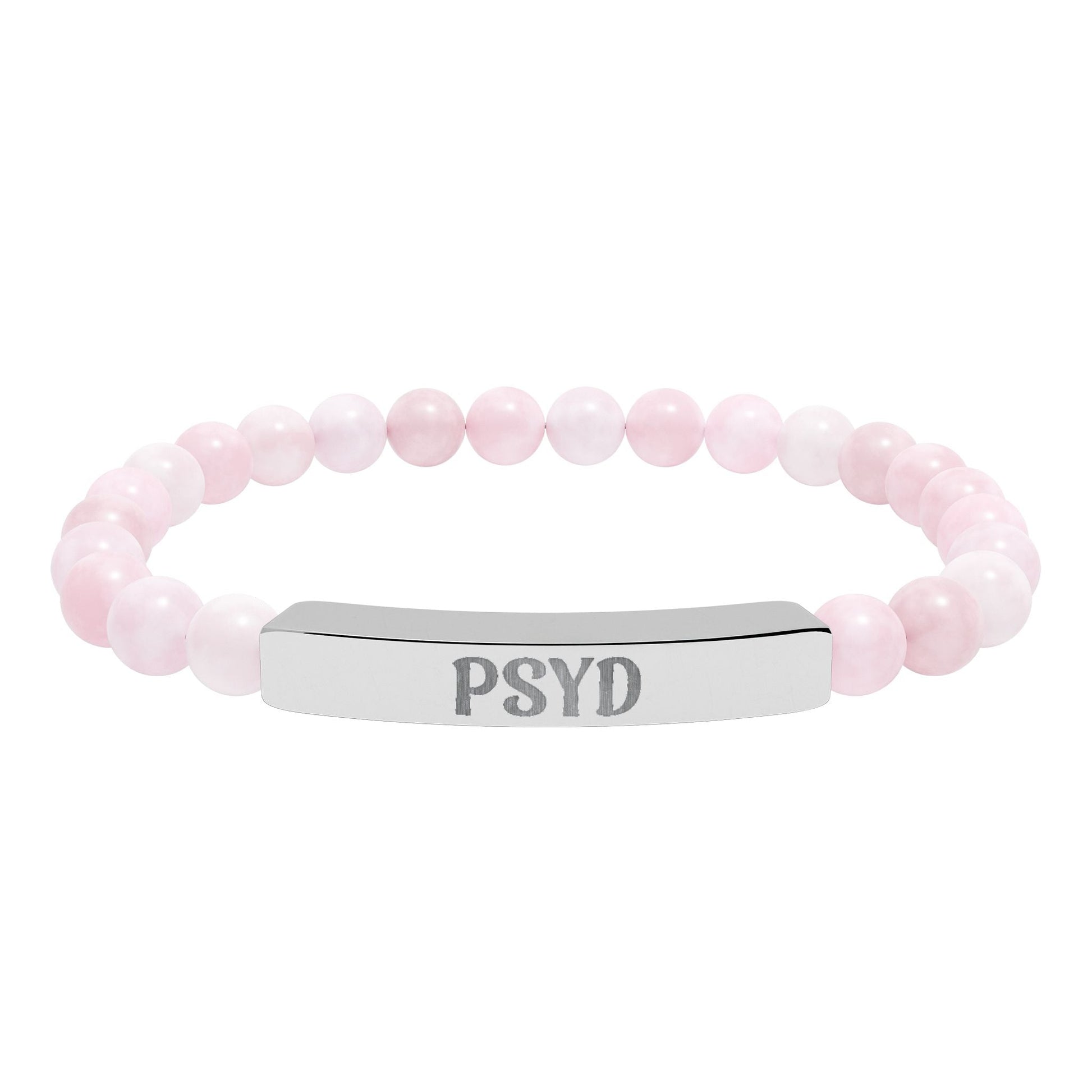 PsyD Natural Stone Engraved Bar Bracelet Printify