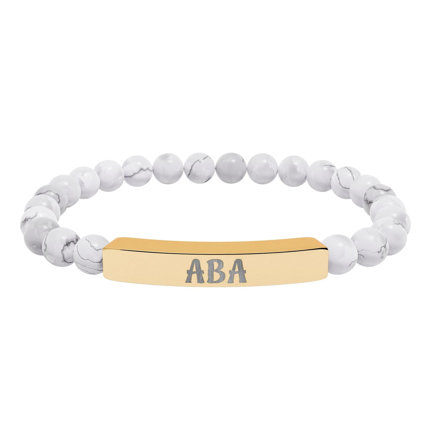 ABA Natural Stone Engraved Bar Bracelet Printify