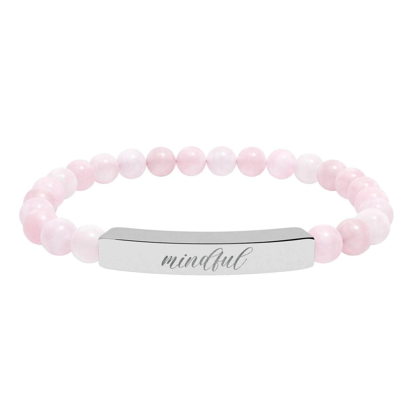 Mindful Natural Stone Engraved Bar Bracelet Printify