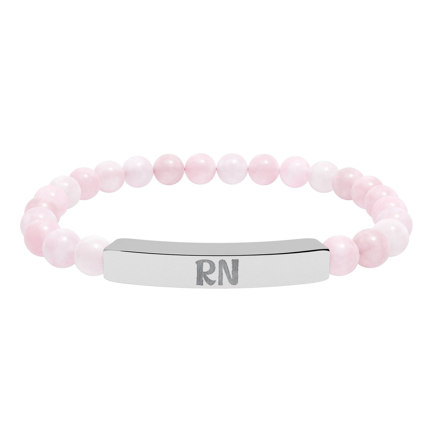 RN Natural Stone Engraved Bar Bracelet Printify