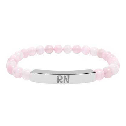 RN Natural Stone Engraved Bar Bracelet