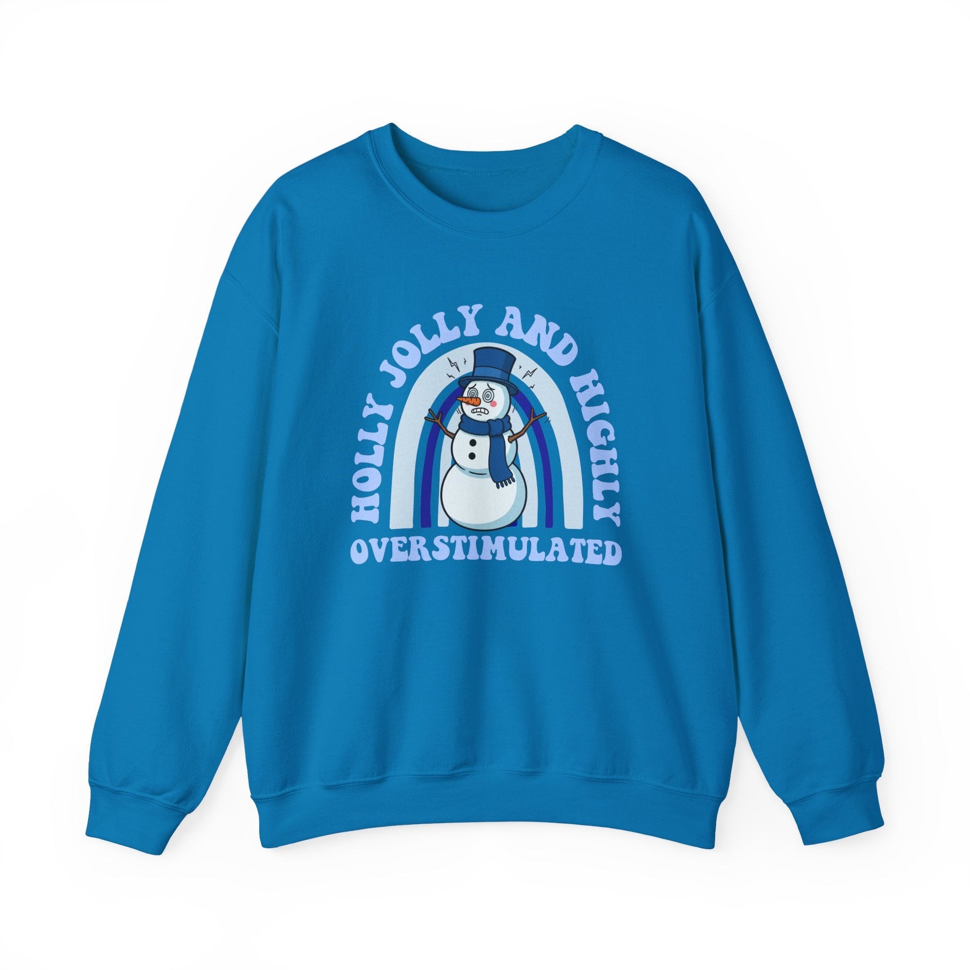 Holly Jolly and Highly Overstimulated Crewneck Printify