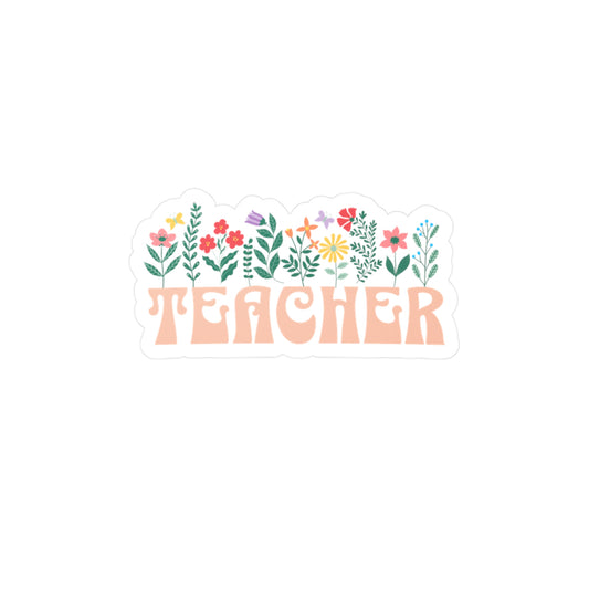 Floral Teacher Vinyl Decal