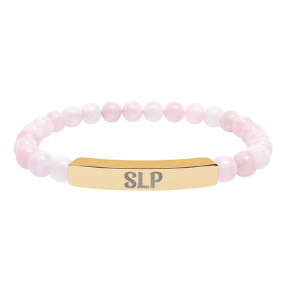 SLP Natural Stone Engraved Bar Bracelet