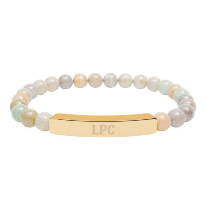 LPC Natural Stone Engraved Bar Bracelet