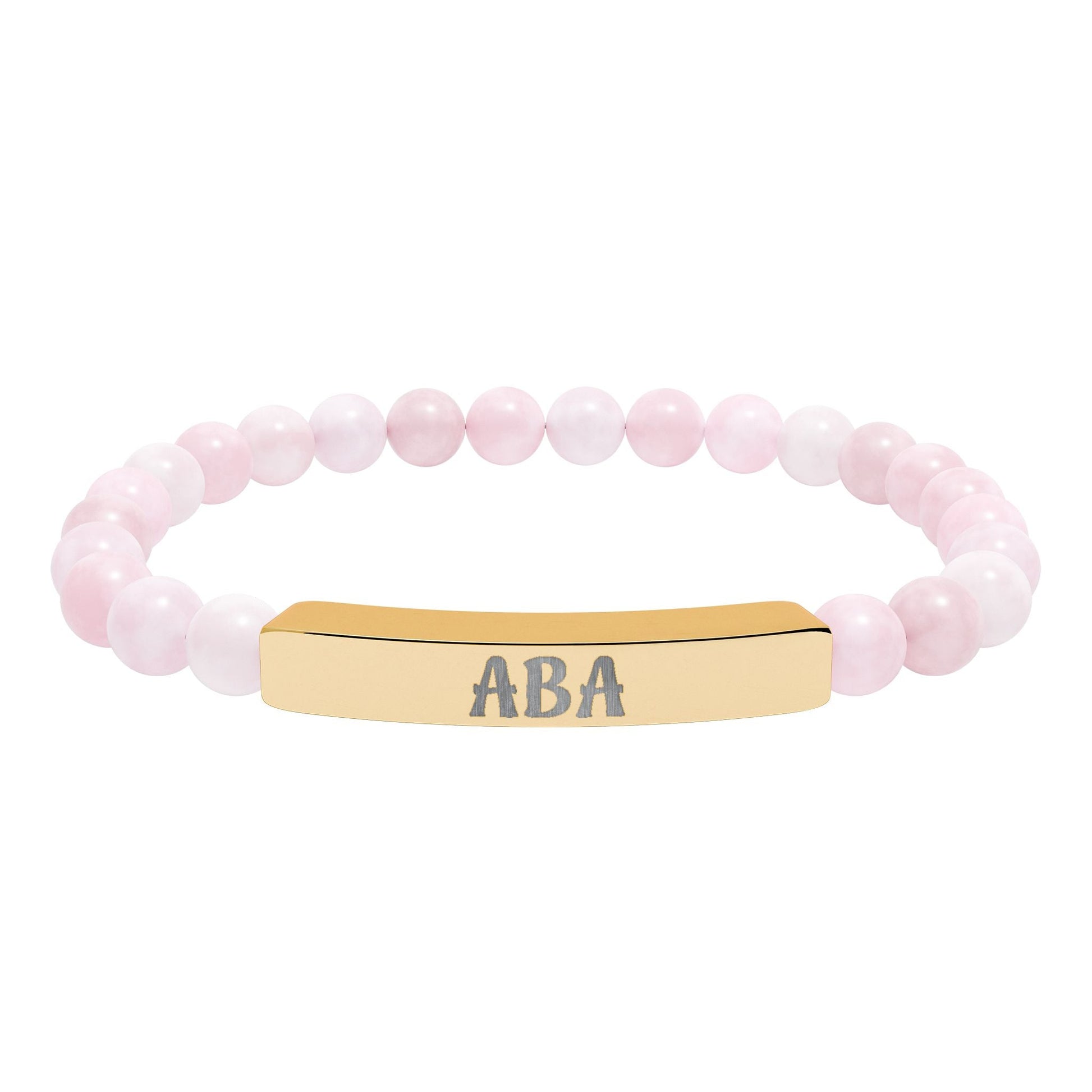 ABA Natural Stone Engraved Bar Bracelet Printify
