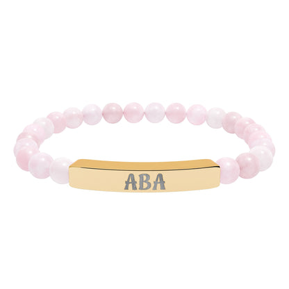 ABA Natural Stone Engraved Bar Bracelet