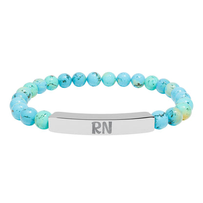 RN Natural Stone Engraved Bar Bracelet