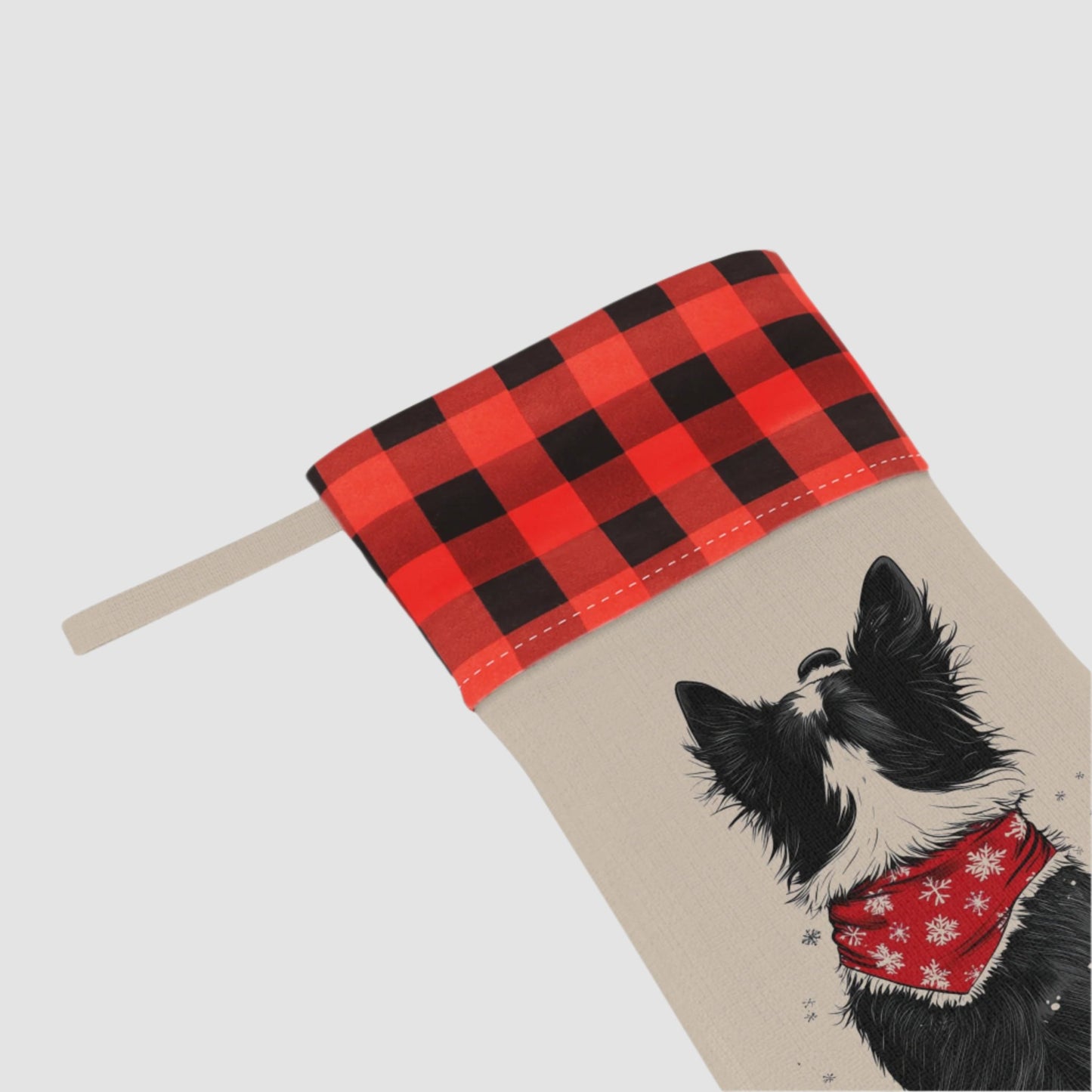 Border Collie Christmas Stocking - Personalization Available!