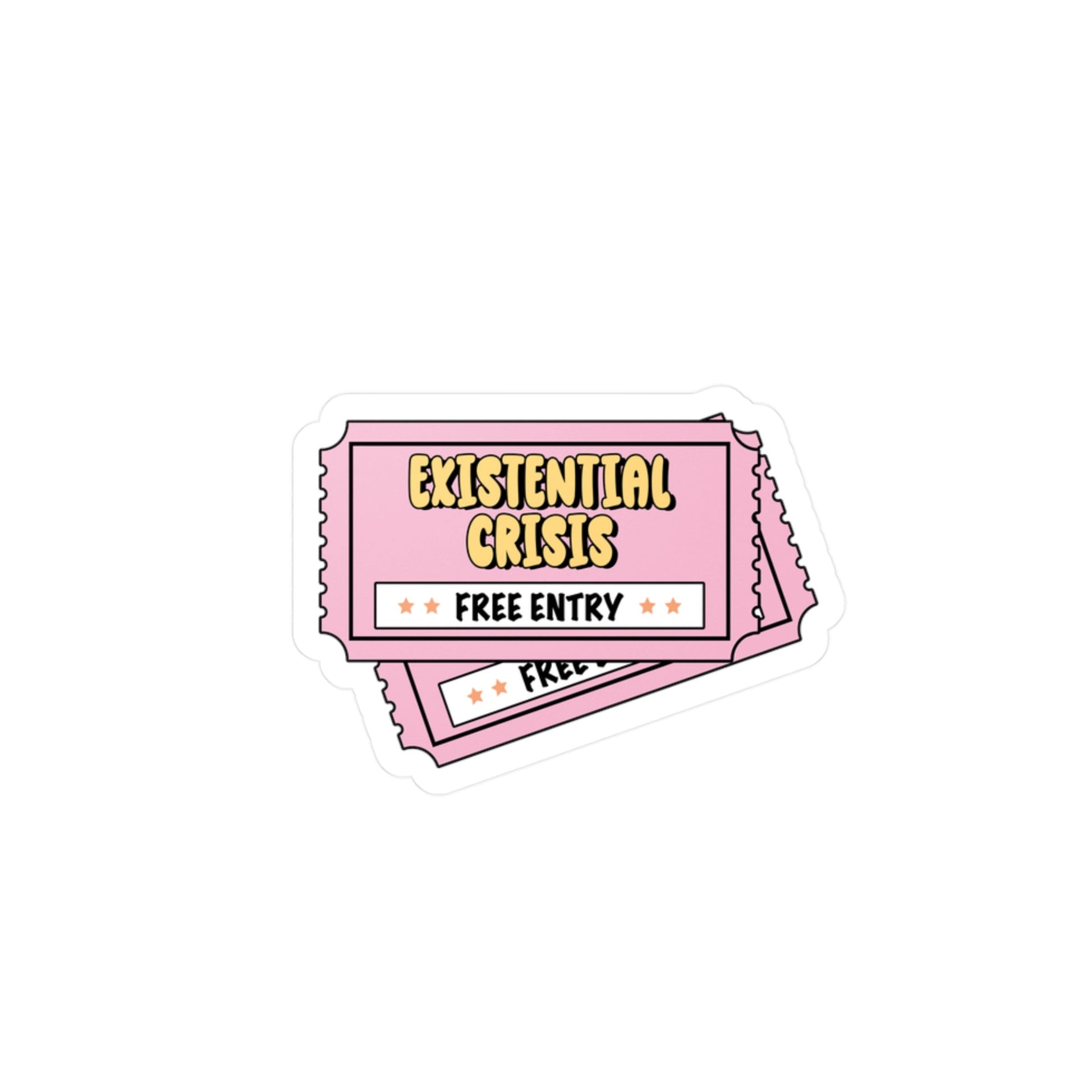 Existential Crisis Ticket Vinyl Decal Printify
