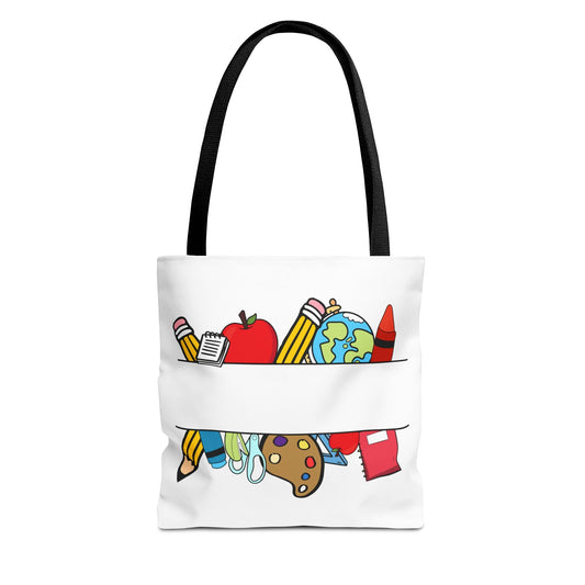 Personalized School Supplies Tote — Cute Teacher Gift Printify