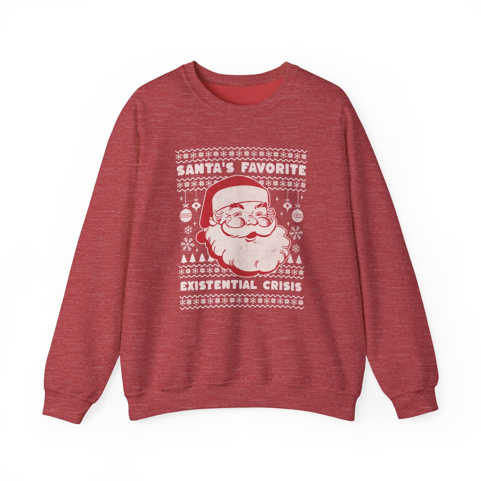 Santa's Favorite Existential Crisis Ugly Christmas Crewneck Printify