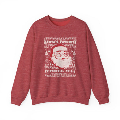 Santa's Favorite Existential Crisis Ugly Christmas Crewneck Printify