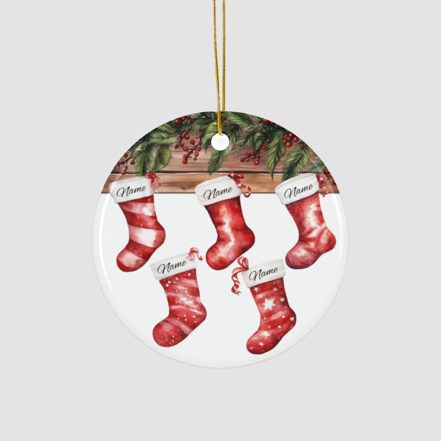 Personalized Ornament (5 Stockings)