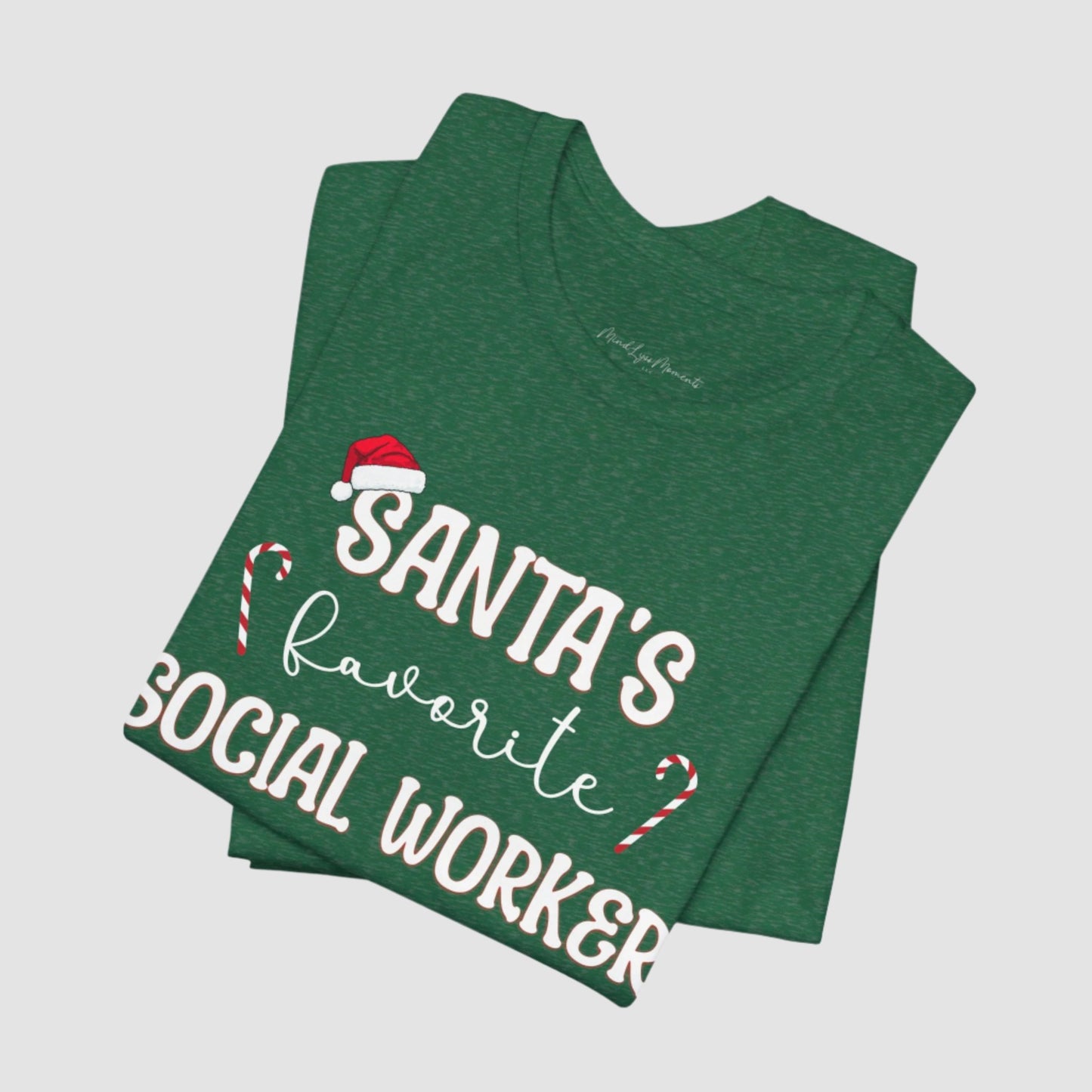 Santa's Favorite Social Worker Unisex Bella+Canvas Tee