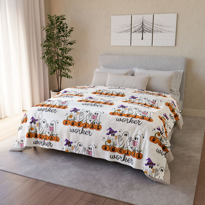 Social Worker Halloween Blanket Printify