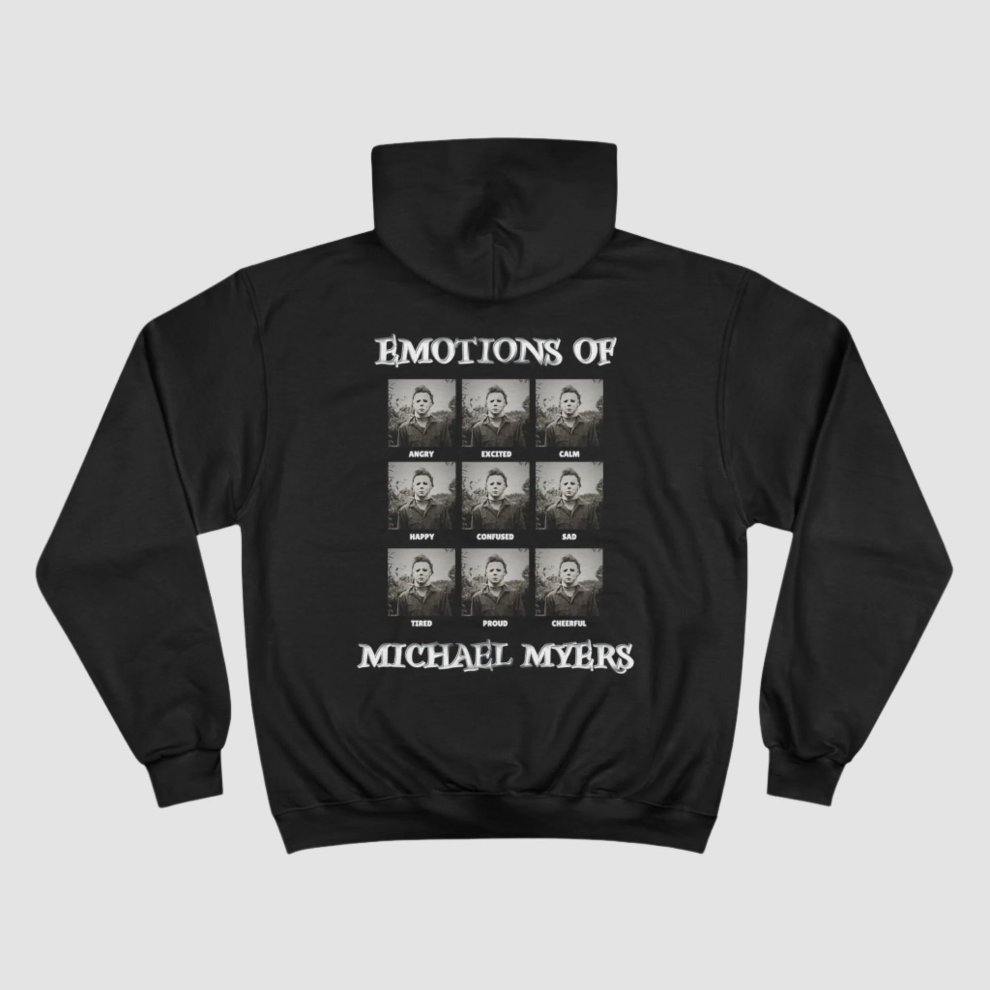 Emotions of Michael Myers Champion Hoodie Printify