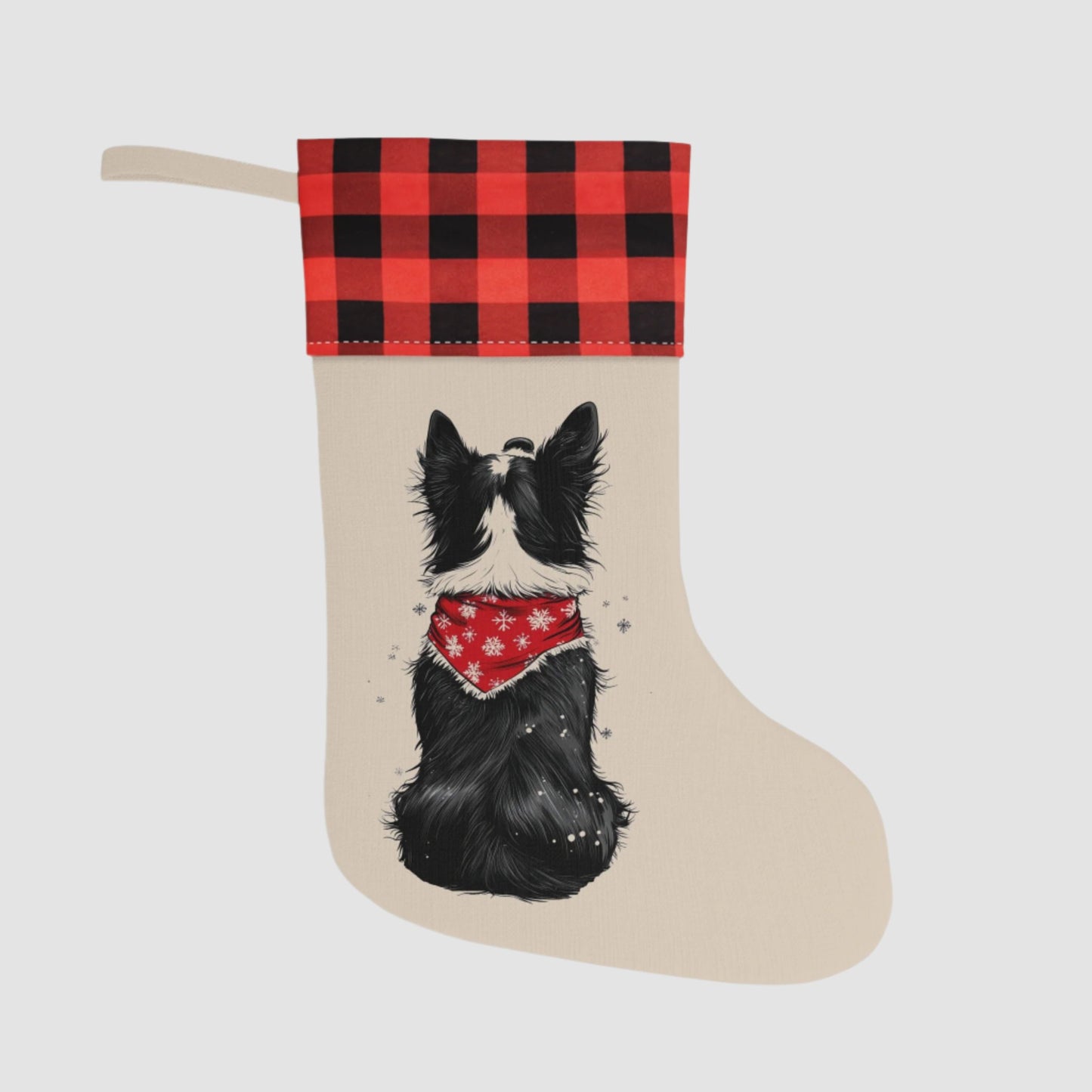 Border Collie Christmas Stocking - Personalization Available!