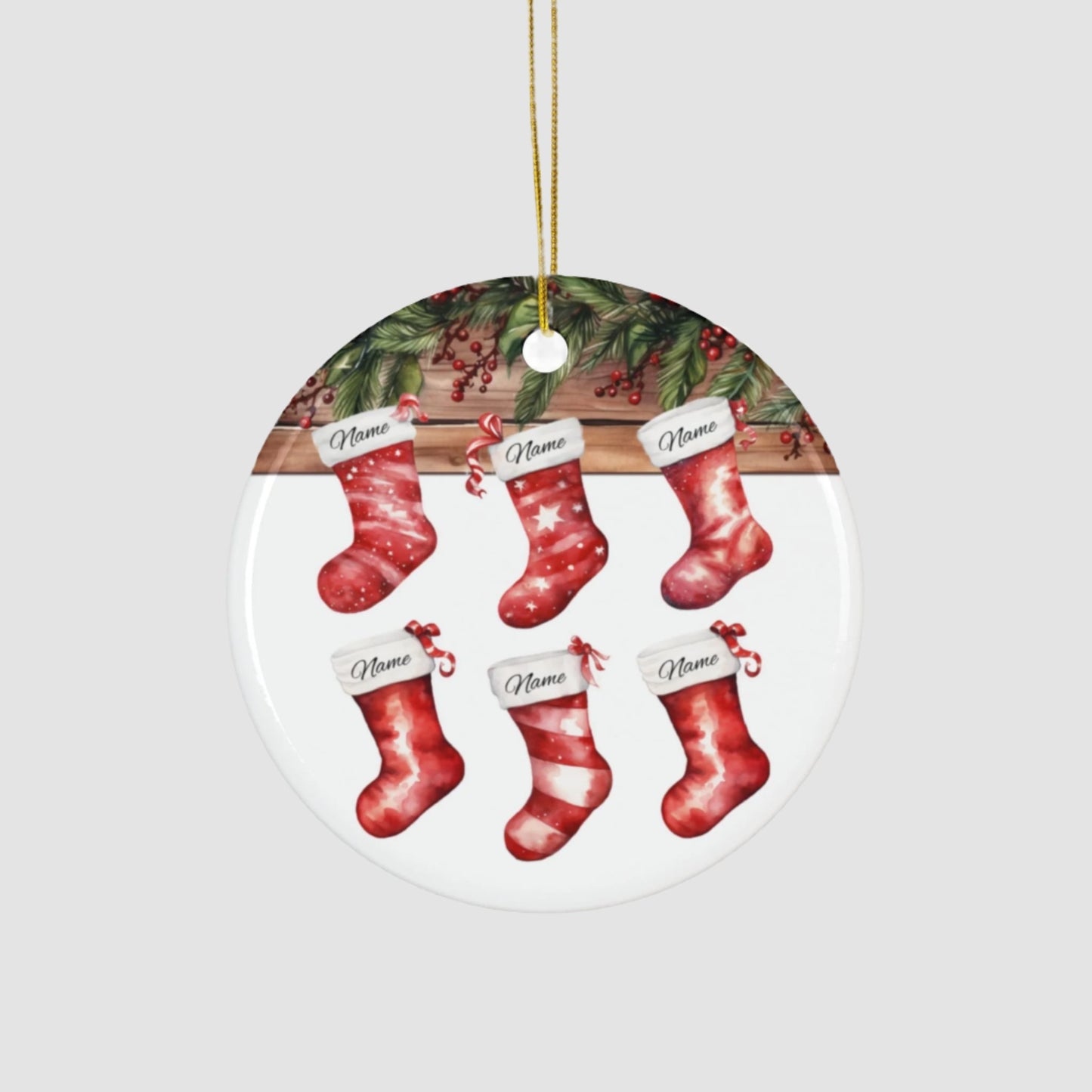 Personalized Ornament (6 Stockings)