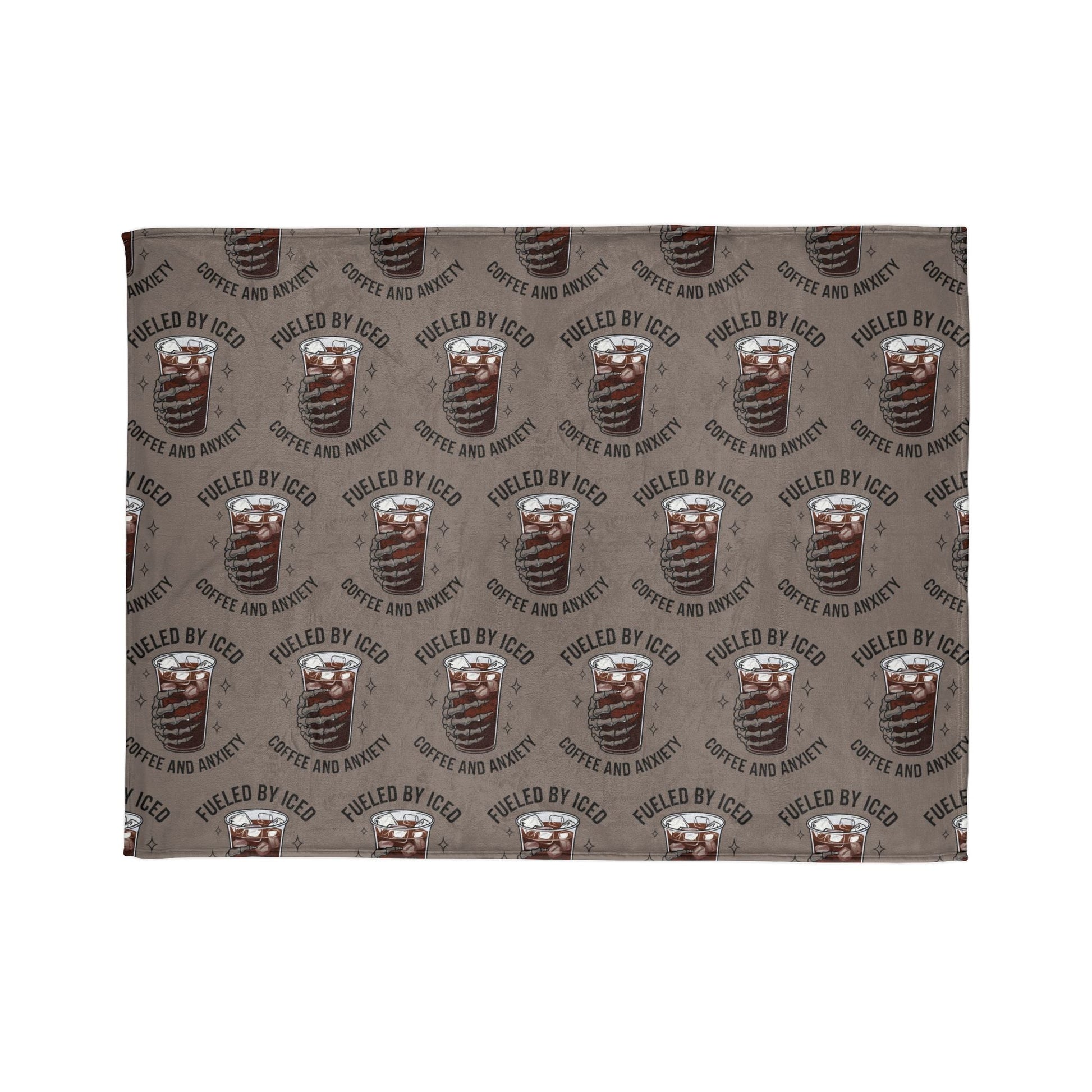 Fueled by Iced Coffee and Anxiety Blanket Printify