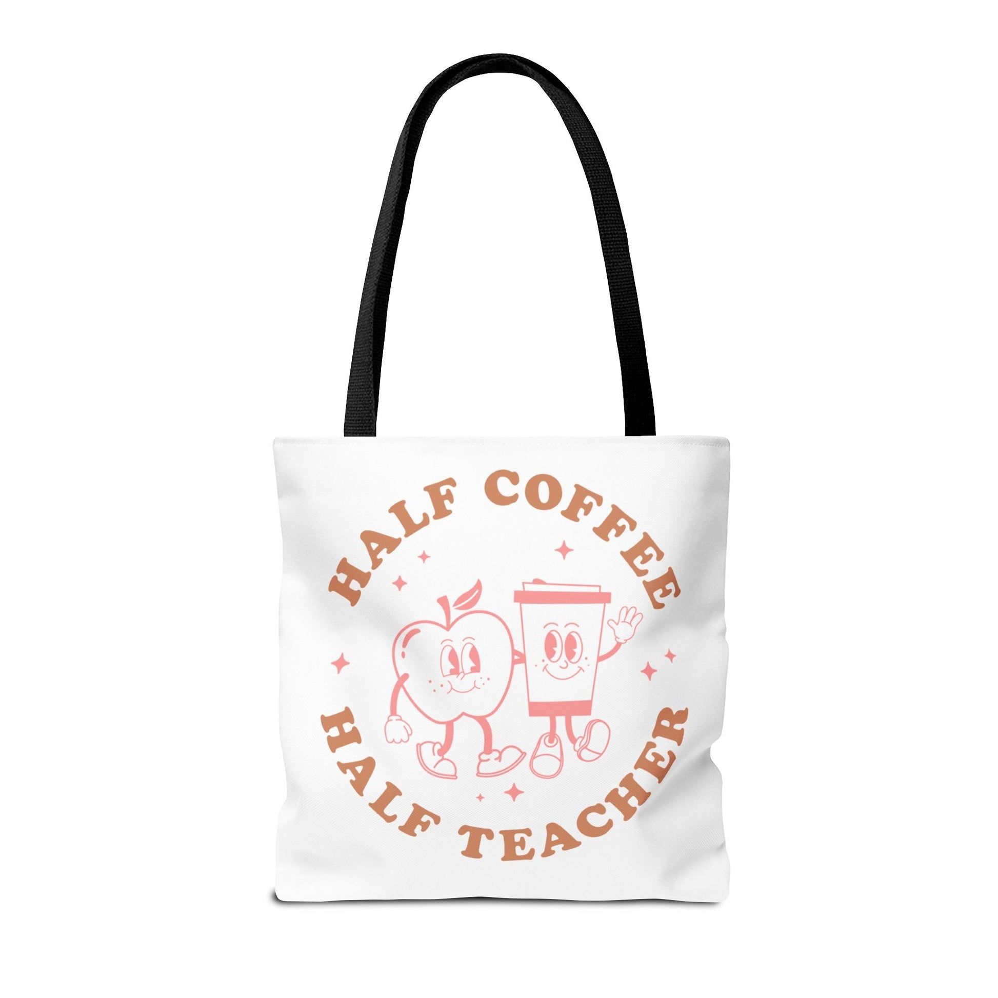 Half Coffee Half Teacher Tote Printify