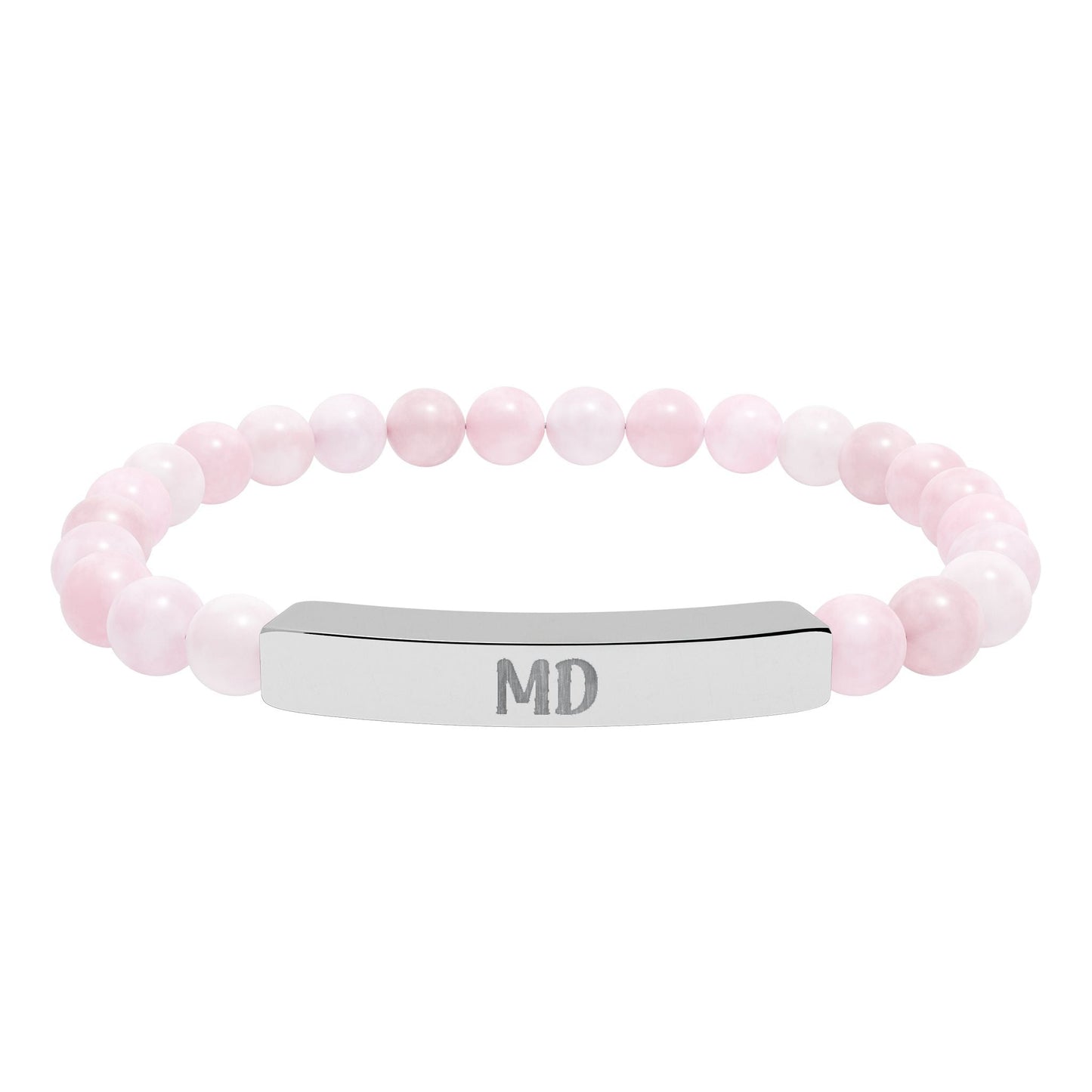 MD Natural Stone Engraved Bar Bracelet Printify