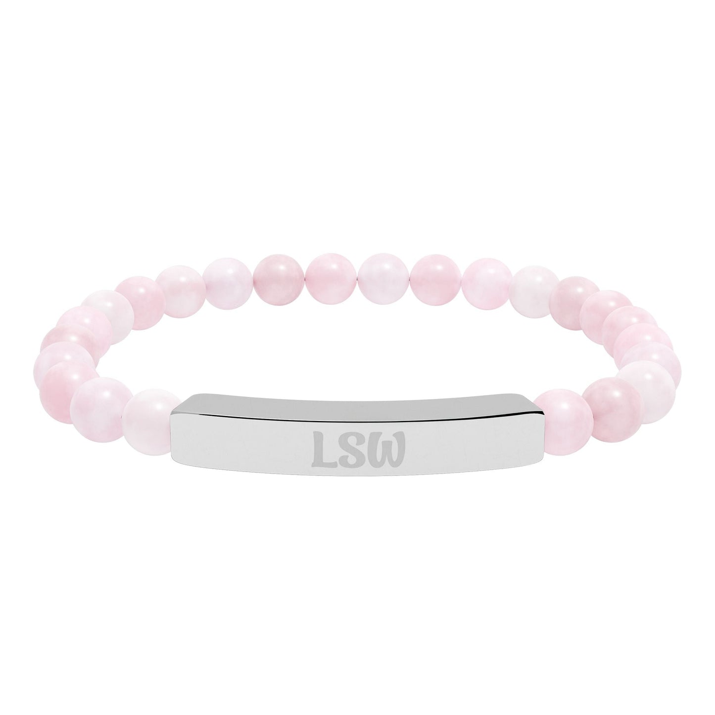 LSW Natural Stone Engraved Bar Bracelet Printify