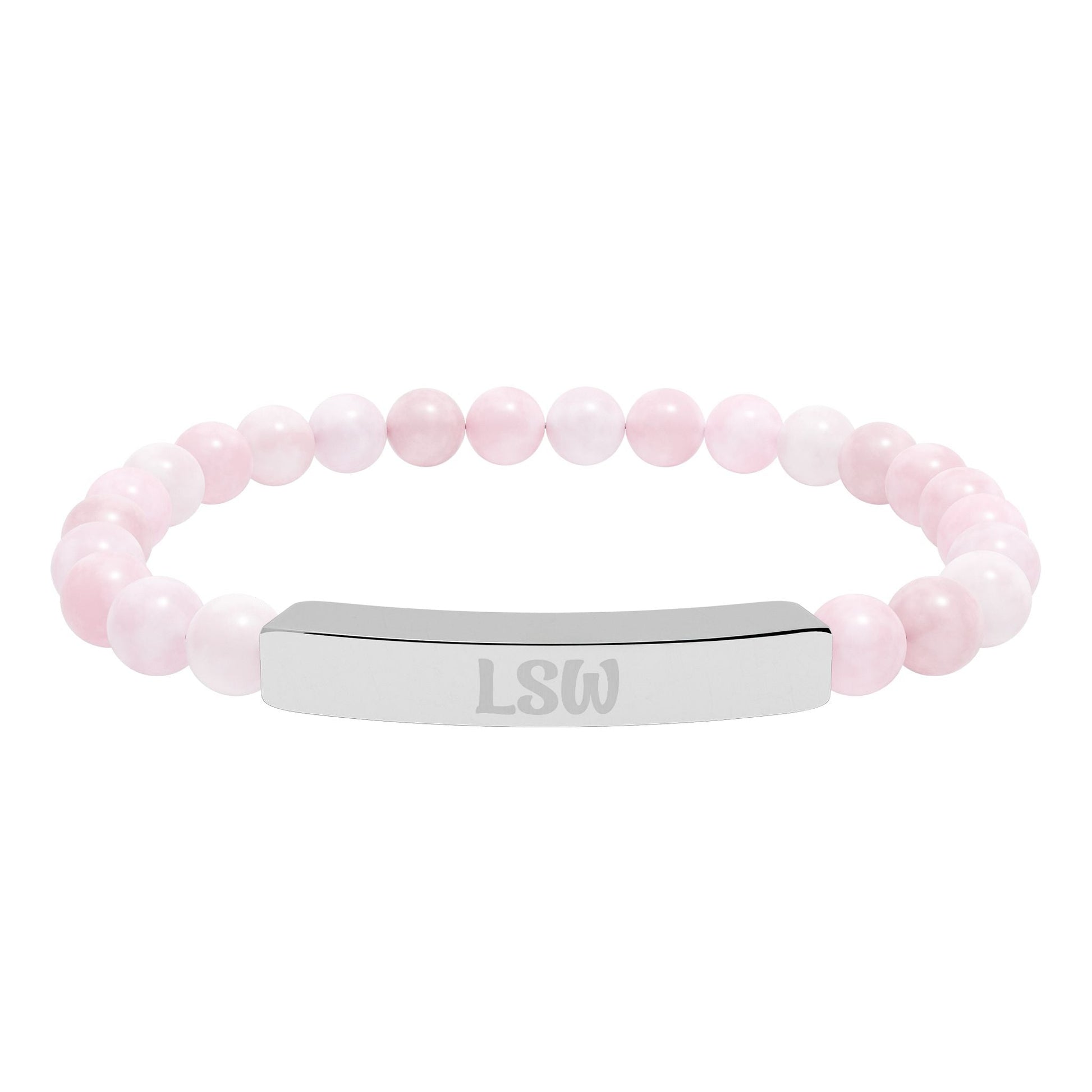 LSW Natural Stone Engraved Bar Bracelet Printify