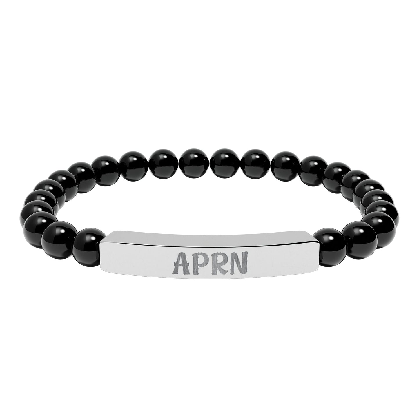 APRN Natural Stone Engraved Bar Bracelet Printify
