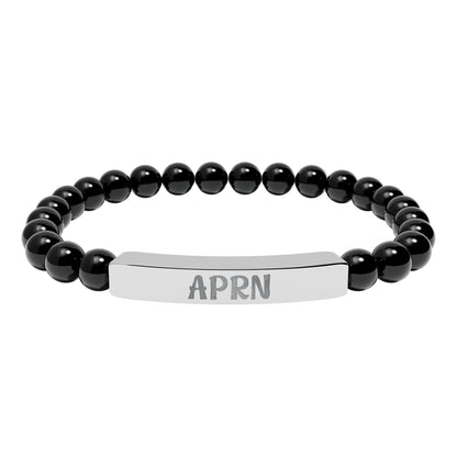 APRN Natural Stone Engraved Bar Bracelet