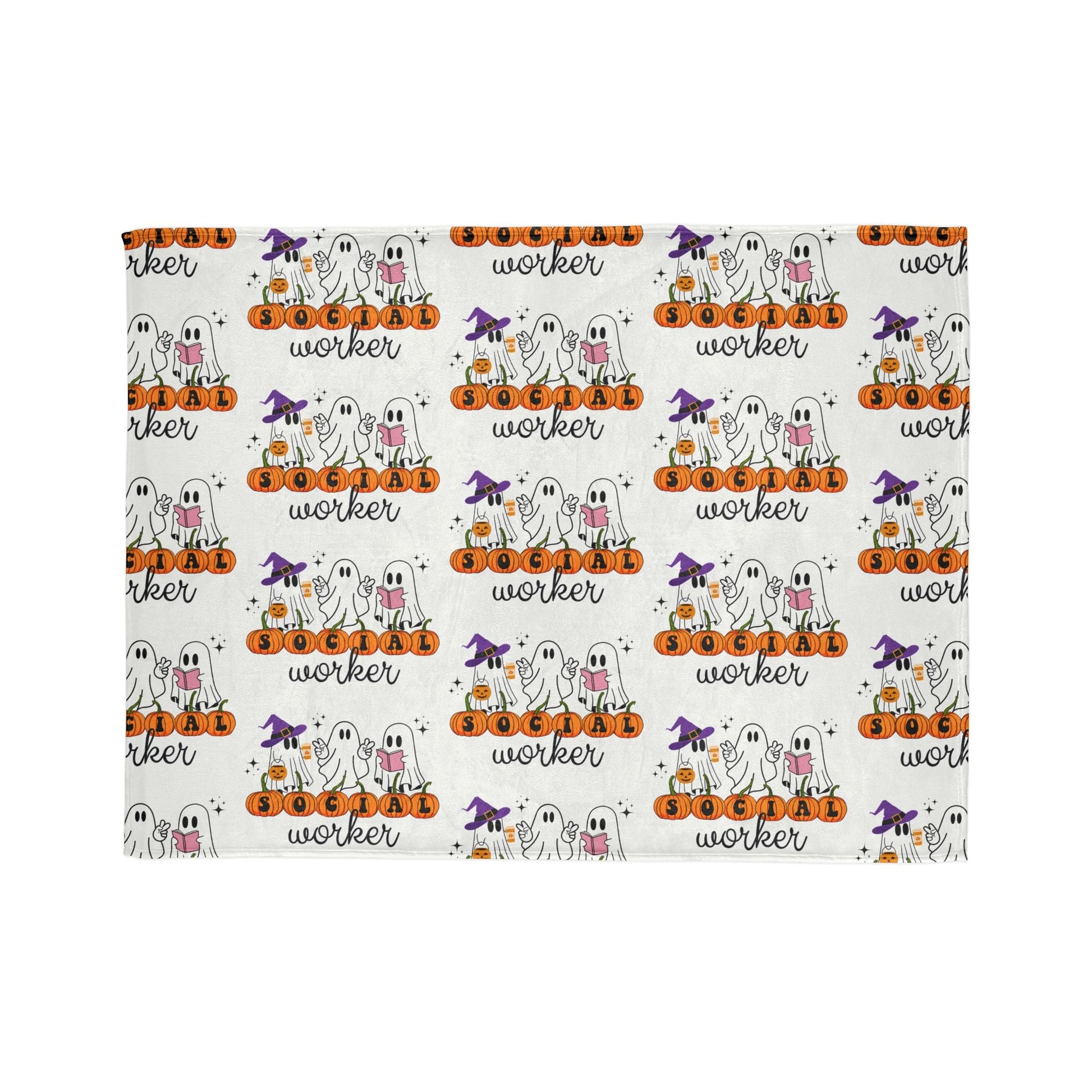 Social Worker Halloween Blanket Printify