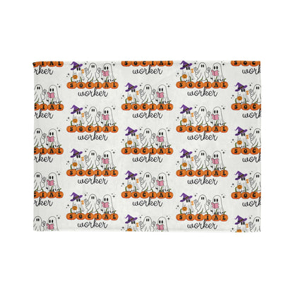 Social Worker Halloween Blanket Printify